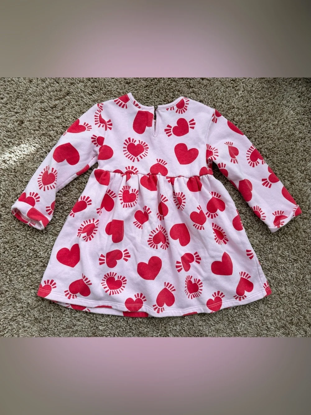 Old Navy Pink Heart Sweatshirt Dress Size 3T
